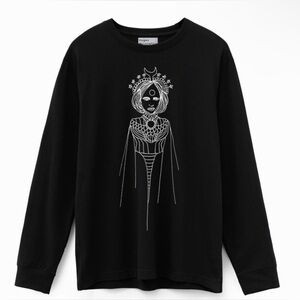 Hogan McLaughlin X Bill Crisafi Moon Goddess Long Sleeve Tee Artistic Graphics M
